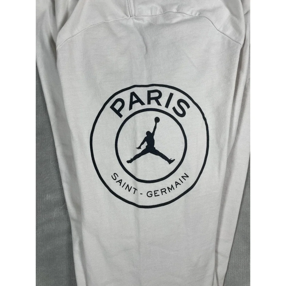 Jordan x PSG Long Sleeve T-Shirt Men's XL White Paris Saint-Germain Logo Tee